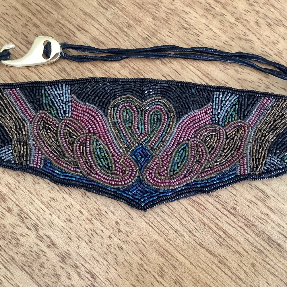 Giani Bernini Vintage Beaded Cloth Belt 13711 One size